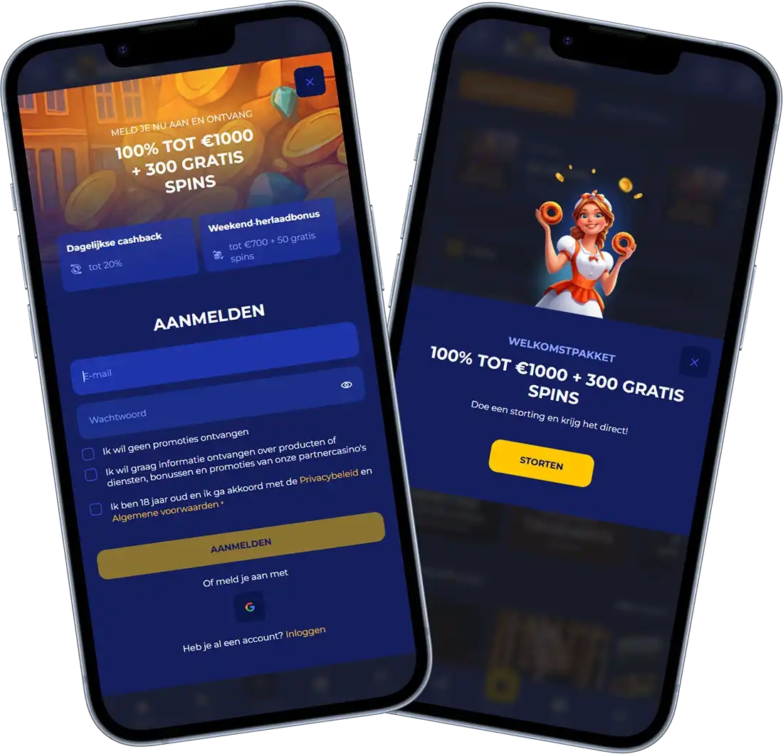 Login en Registratie bij Koning Bet